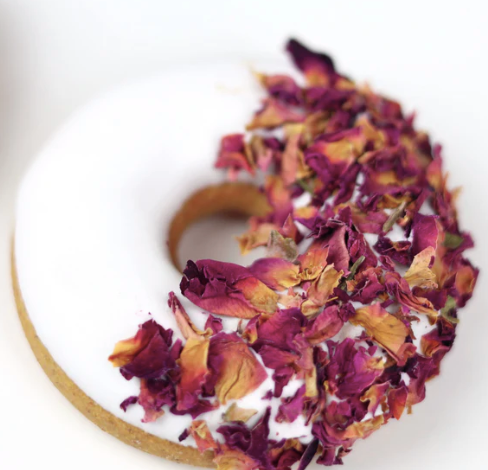 Duo donuts lichen et rose