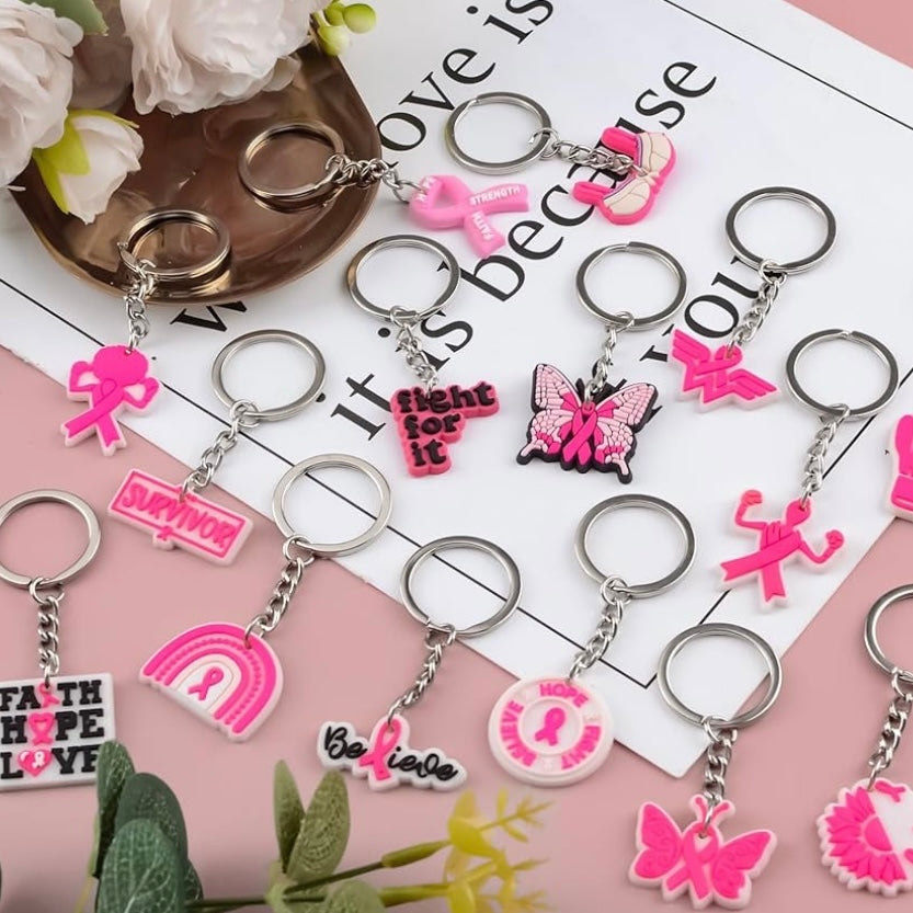 Porte clé octobre rose