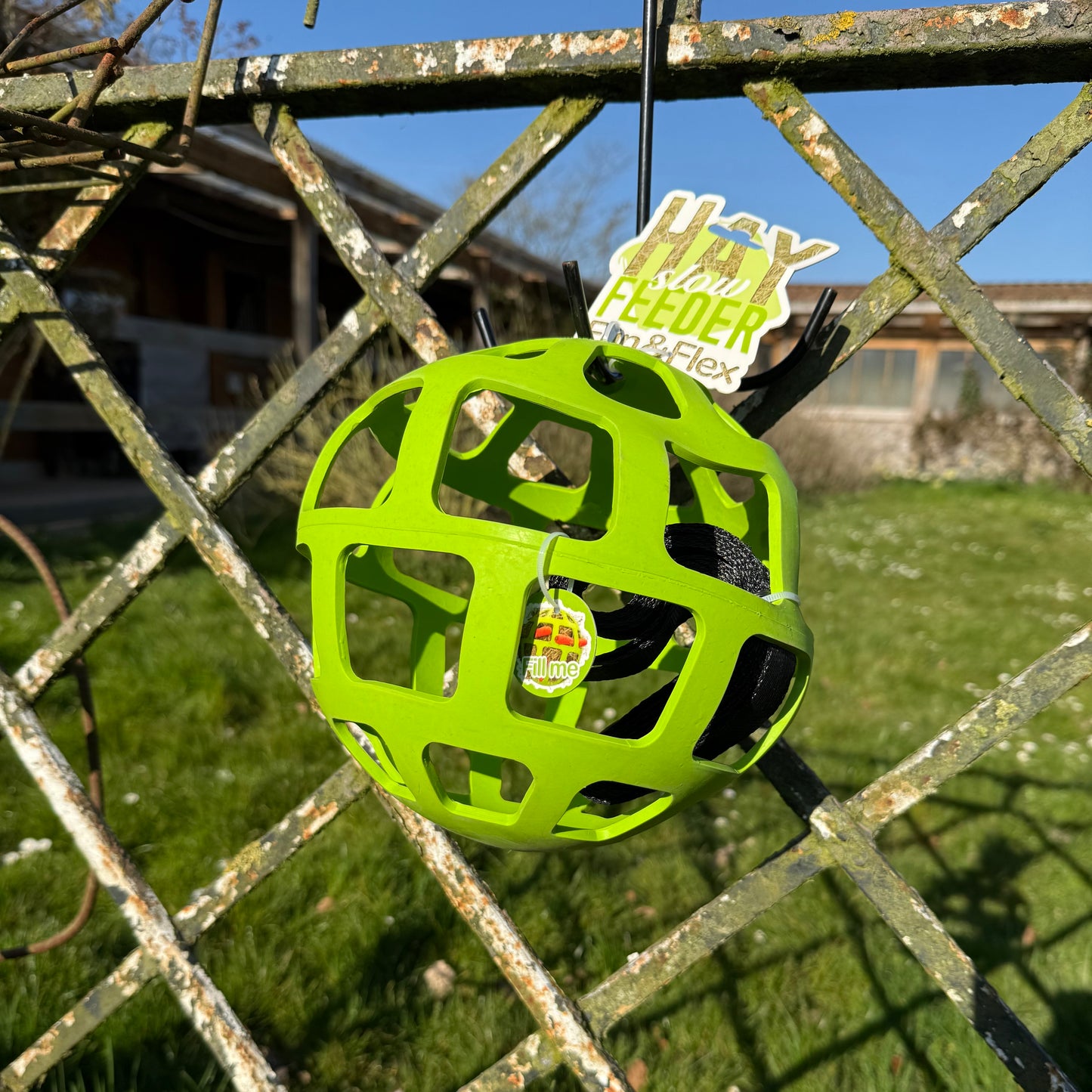 Jouet balle flexi foin vert