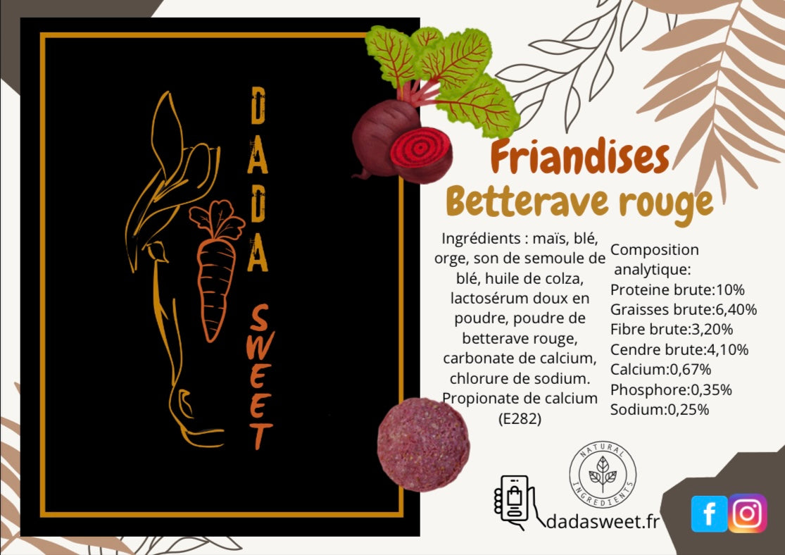 Friandises rondes Betterave Rouge